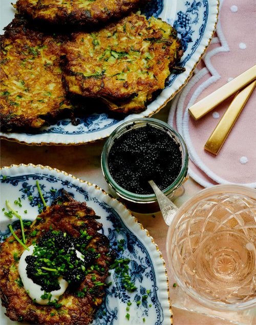 Zucchini Latkes with Caviar