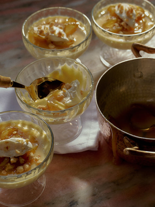 Vanilla Budino with Apple Caramel Sauce