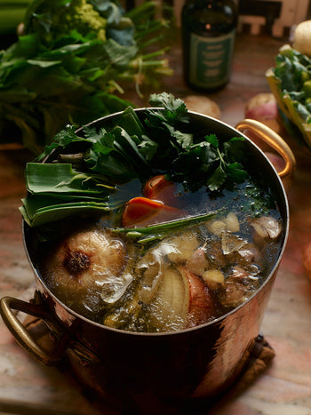 Chicken Soup with Garlic Olive Oil