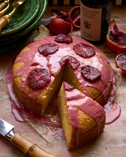 Olive Oil Cake with Blood Orange Glaze