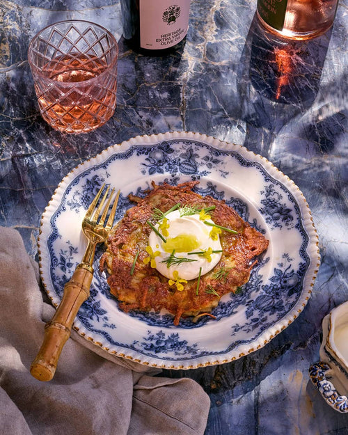 Crispy Potato Latkes with Crème Fraîche