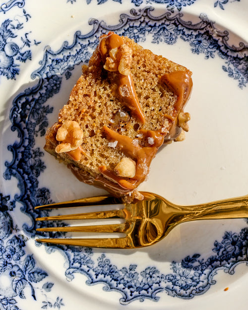 Spiced Banana Nut Bread  with Dulce de Leche