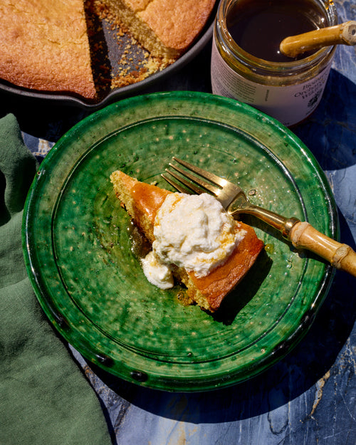 Manuka Skillet Cornbread with Creme Fraiche