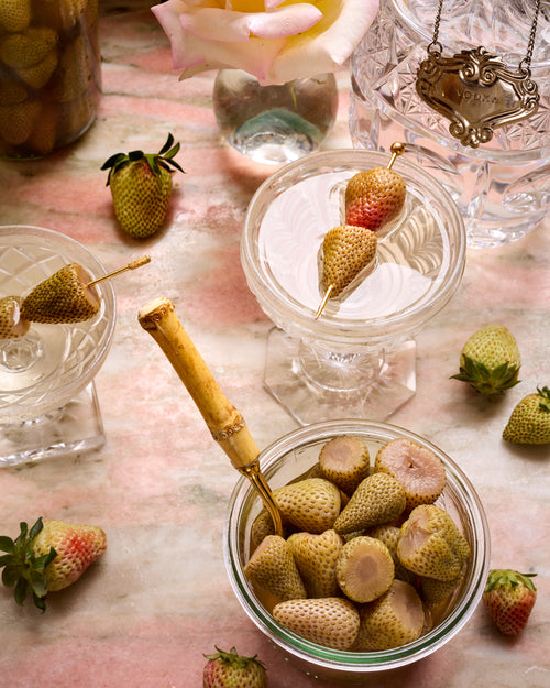 Pickled Green Strawberries