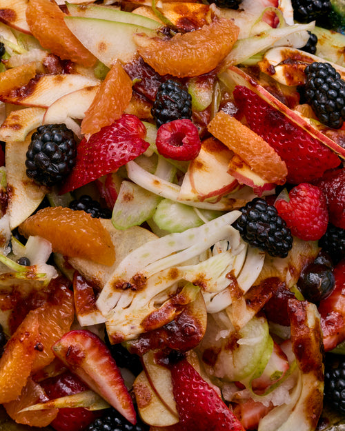 Berry Salad with Piloncillo and Chile Pasilla Dressing