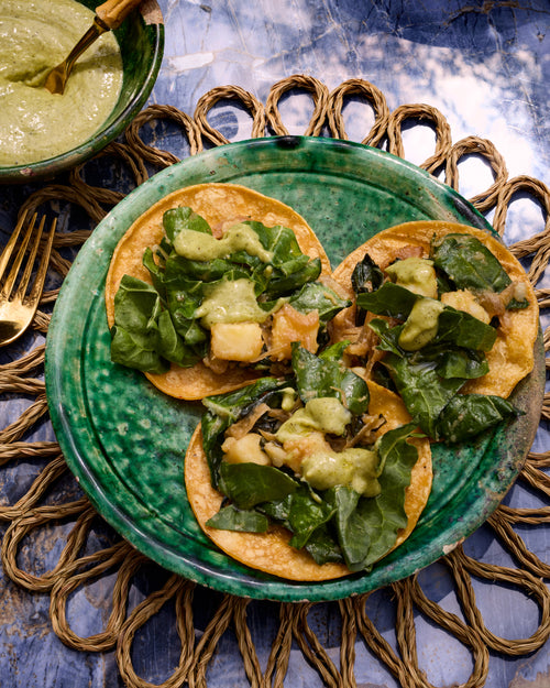 Chard and Potato Taco with Salsa Verde