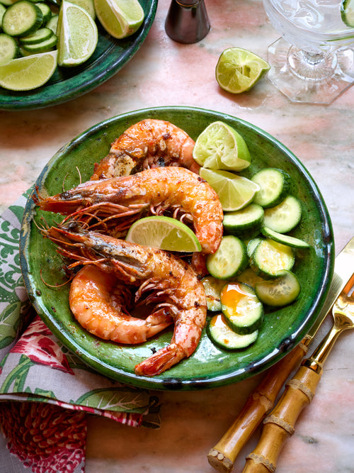 Sticky Spicy Basil Shrimp