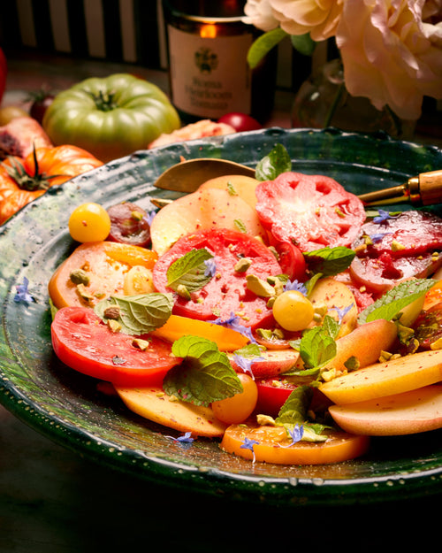 White Peach, Mint & Heirloom Tomato Salad