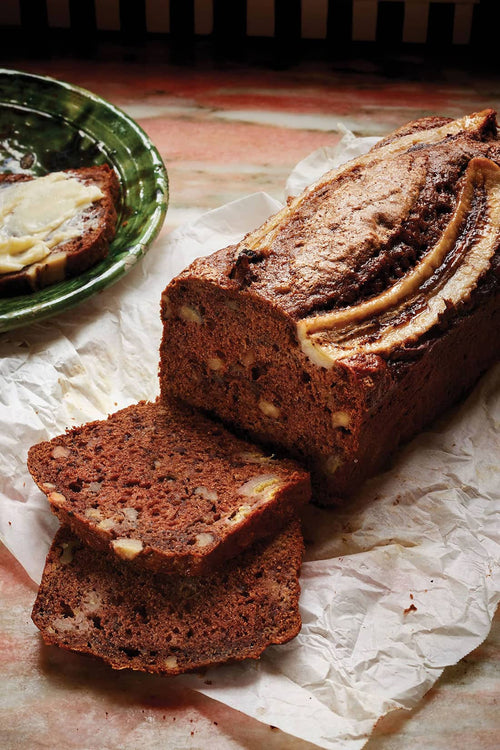 Cocoa-Chaga Banana Bread