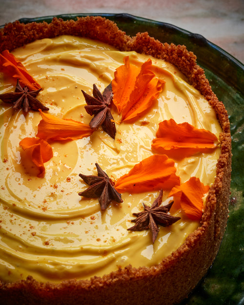 Ginger Saffron Shrikhand Pie