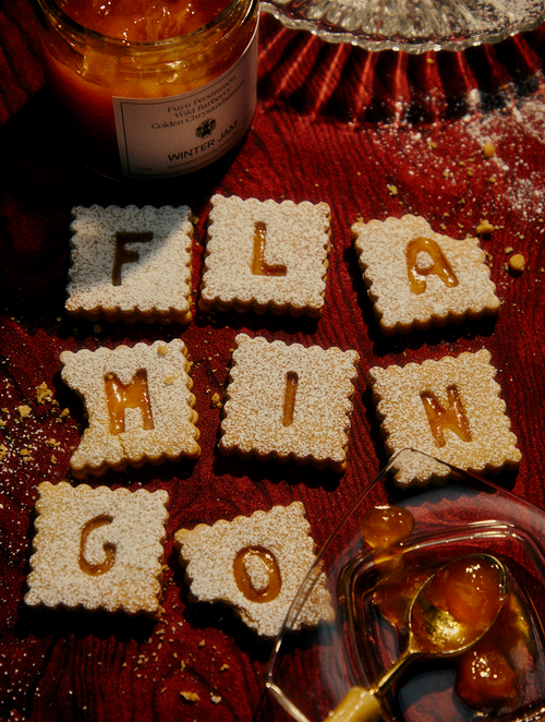 Festive Linzer Cookies with Persimmon Jam