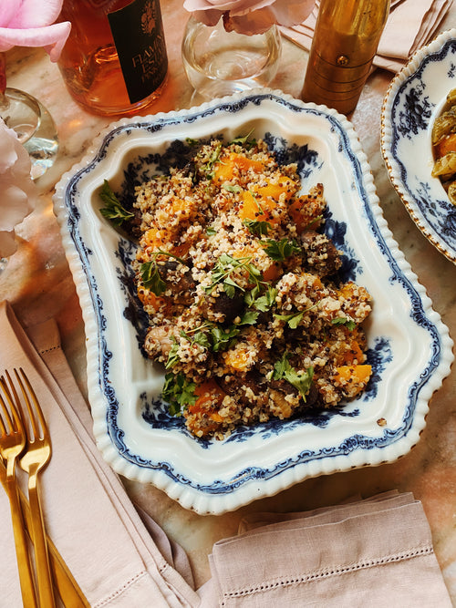 Warm Quinoa Salad with Eggplant & Mushrooms