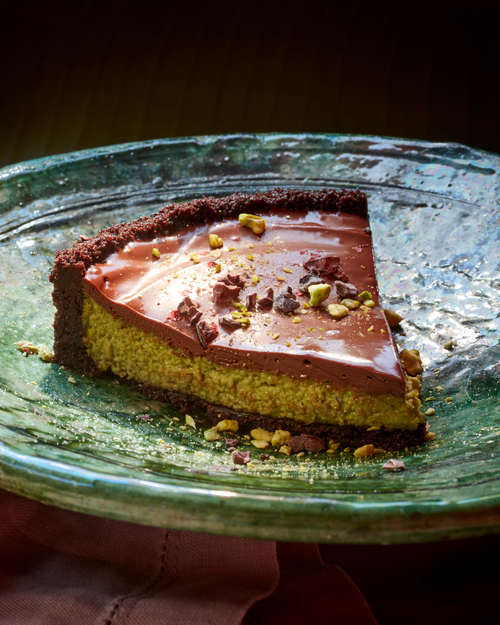 Chocolate Pistachio Cream Tart